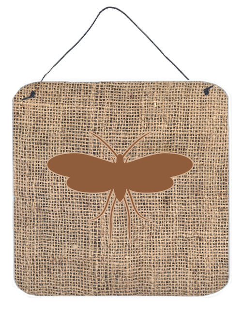 Moth Burlap And Brown Aluminium Metal Wall Or Door Hanging Prints