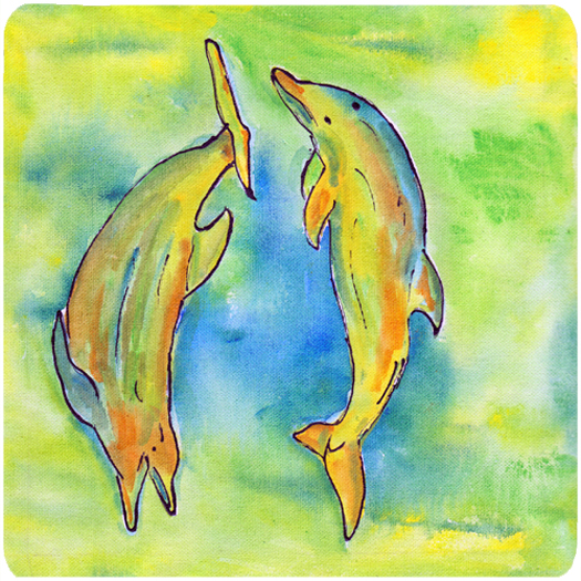 Picture of Carolines Treasures 8380FC Dolphin Foam Coasters - Set 4