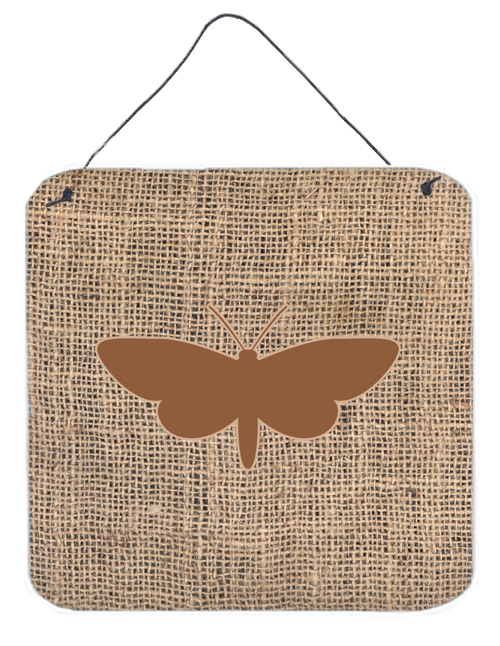 Moth Burlap And Brown Aluminium Metal Wall Or Door Hanging Prints
