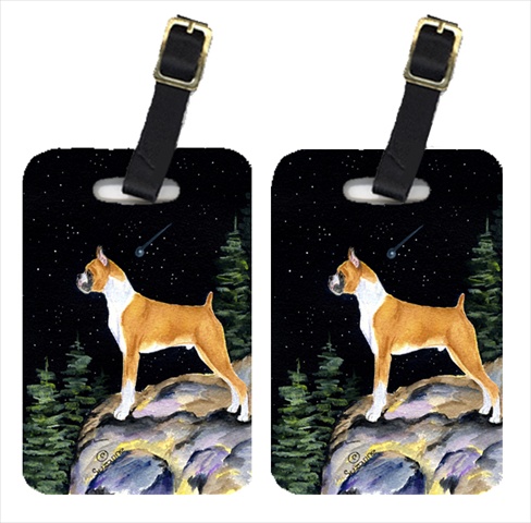 Starry Night Boxer Luggage Tags
