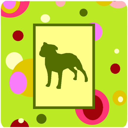 Staffie Foam Coasters - Set 4