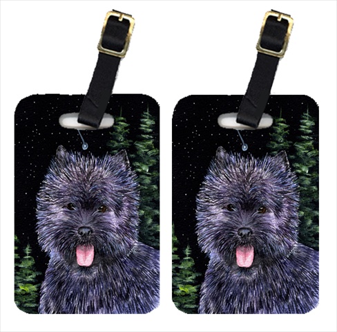 Starry Night Cairn Terrier Luggage Tags - Pair Of 2