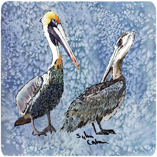 Picture of Carolines Treasures 8409FC Bird - Pelican Foam Coasters - Set 4