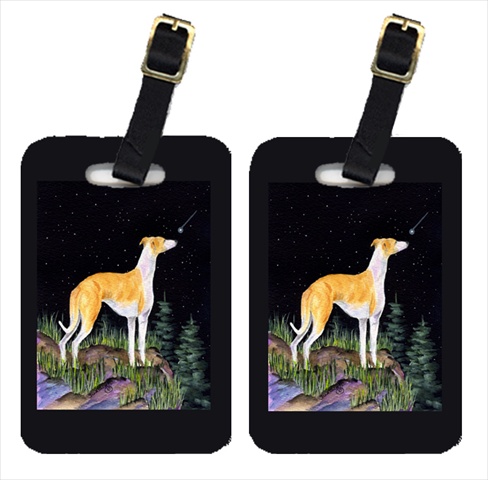 Starry Night Whippet Luggage Tags