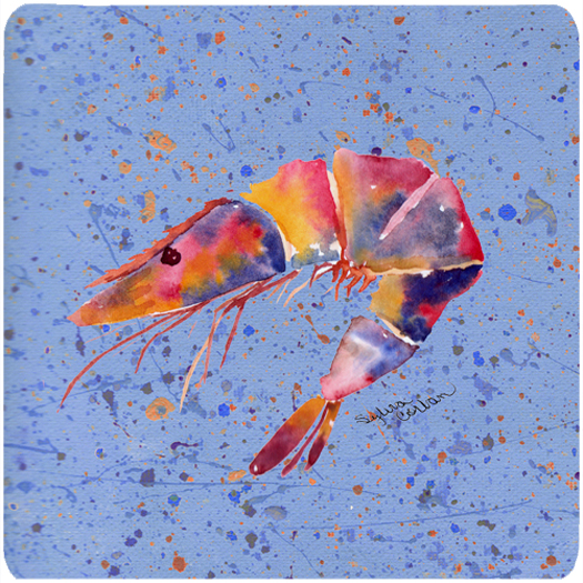 Picture of Carolines Treasures 8455FC Shrimp Foam Coasters - Set 4