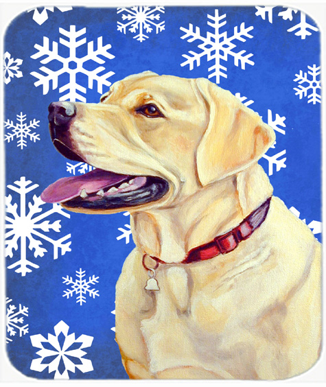 Labrador Winter Snowflakes Holiday Mouse Pad- Hot Pad Or Trivet