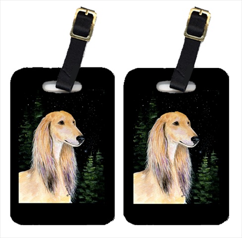 Starry Night Saluki Luggage Tags