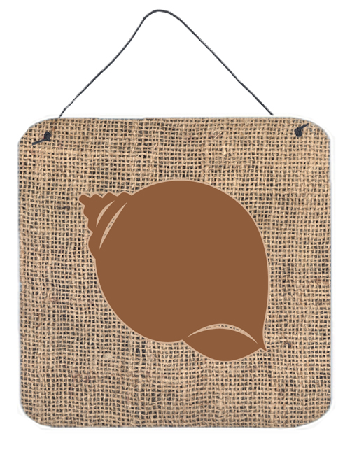 Shell Burlap And Brown Aluminium Metal Wall Or Door Hanging Prints