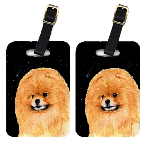 Starry Night Pomeranian Luggage Tags - Pair Of 2