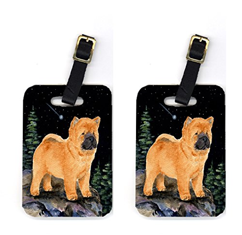 Starry Night Chow Chow Luggage Tag - 4 x 2.75 In.