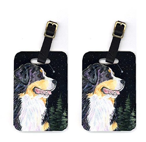 Starry Night Bernese Mountain Dog Luggage Tag - 4 x 2.75 In.