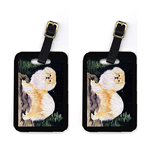 Starry Night Tibetan Spaniel Luggage Tag - Pair 2- 4 x 2.75 In.