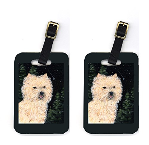 Starry Night Cairn Terrier Luggage Tag - Pair 2- 4 x 2.75 In.