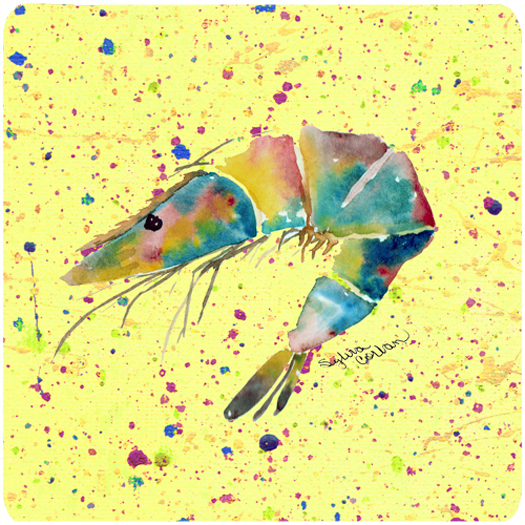 Picture of Carolines Treasures 8450FC Shrimp Foam Coasters - Set Of 4