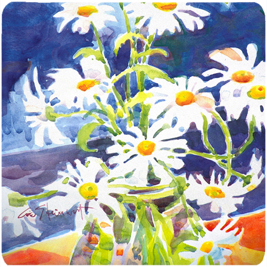 Picture of Carolines Treasures 6003FC Flowers - Daisy Foam Coasters - Set Of 4