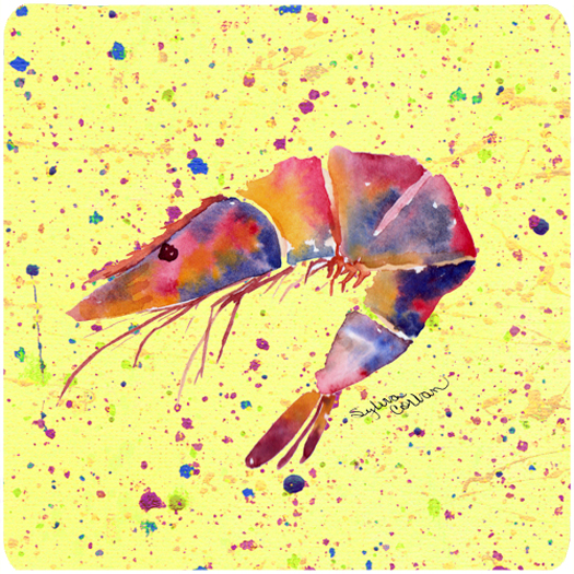 Picture of Carolines Treasures 8454FC Shrimp Foam Coasters - Set Of 4