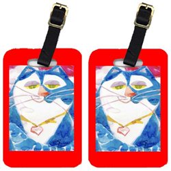 Picture of Carolines Treasures 6007BT Blue Cat Isabella Luggage Tag - Pair 2&#44; 4 x 2.75 In.