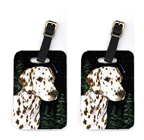 Starry Night Dalmatian Luggage Tag - Pair 2, 4 x 2.75 In.