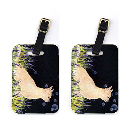 Starry Night Chihuahua Luggage Tag - Pair 2- 4 x 2.75 In.