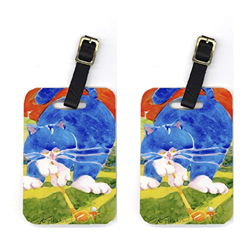 Picture of Carolines Treasures 6011BT Blue Cat Golpher Luggage Tag - Pair 2&#44; 4 x 2.75 In.