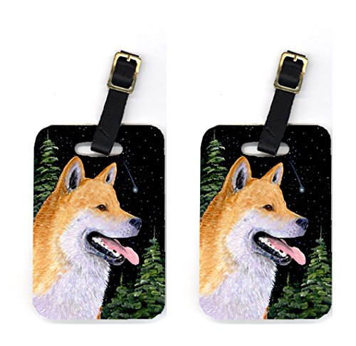 Shiba Inu Luggage Tag - Pair 2, 4 x 2.75 In.