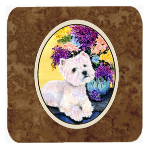 Westie Foam Coasters - Set Of 4