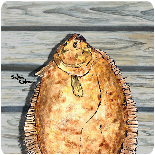 Flounder Foam Coasters - Set Of 4