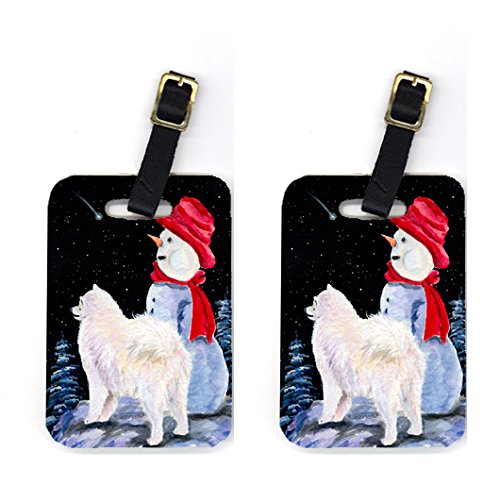 Samoyed Luggage Tag - Pair 2- 4 x 2.75 In.