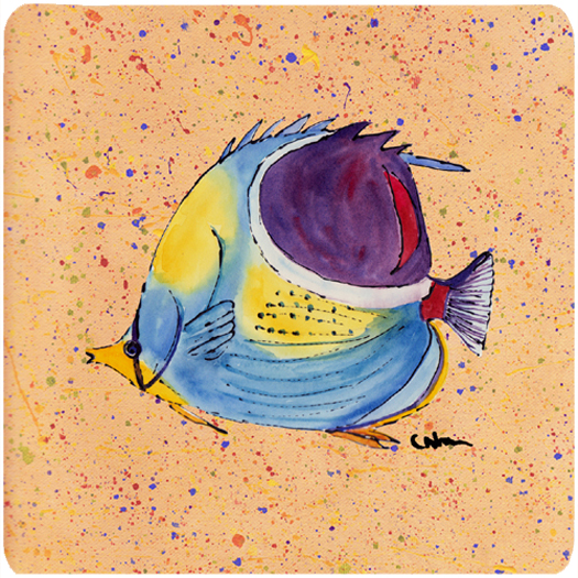 Picture of Carolines Treasures 8529FC Tropical Fish Foam Coasters - Set Of 4
