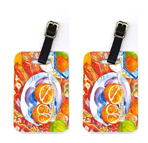 Picture of Carolines Treasures 6035BT Florida Oranges Sliced For Breakfast Luggage Tag - Pair 2&#44; 4 x 2.75 In.