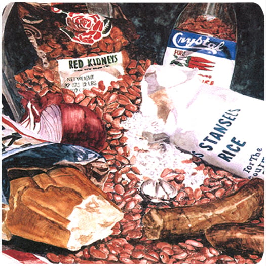 Picture of Carolines Treasures 8536FC Red Beans And Rice Foam Coasters - Set Of 4