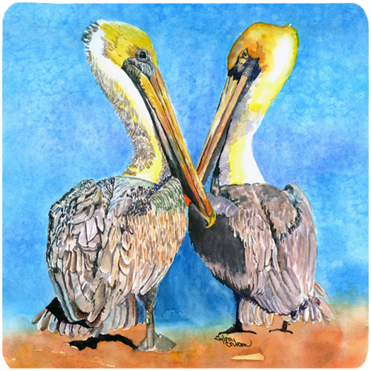 Picture of Carolines Treasures 8539FC Bird - Pelican Foam Coasters - Set Of 4