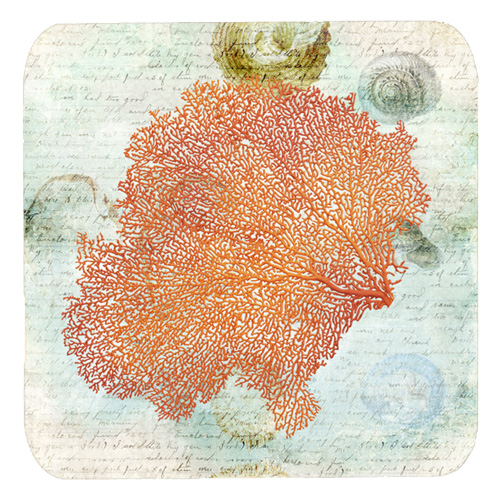 Coral Pink Foam Coasters - Set Of 4, 3.5 x 3.5 In.