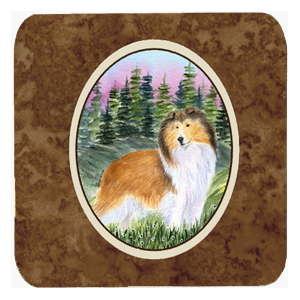 Sheltie Foam Coasters - Set Of 4, 3.5 x 3.5 In.