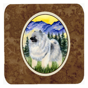 Keeshond Foam Coasters - Set Of 4- 3.5 x 3.5 In.