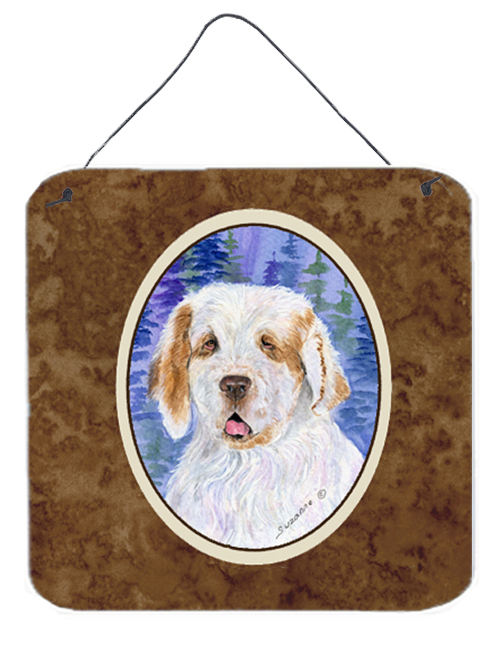 Clumber Spaniel Aluminium Metal Wall Or Door Hanging Prints - 6 x 6 In.