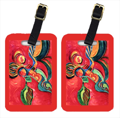 Picture of Carolines Treasures 6043BT Red Flowers And Berries Luggage Tag - Pair 2&#44; 4 x 2.75 In.