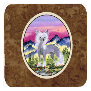 Chinese Crested Foam Coasters - Set Of 4, 3.5 x 3.5 In.