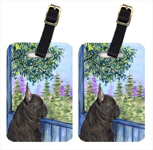 French Bulldog Luggage Tag - Pair 2- 4 x 2.75 In.