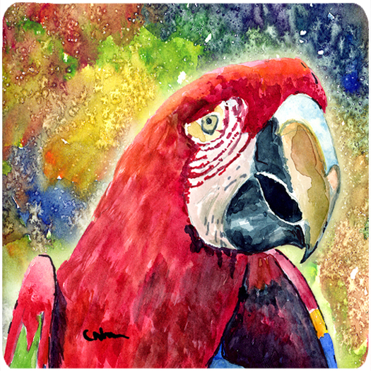 Bird - Parrot Foam Coasters - Set Of 4, 3.5 x 3.5 In.