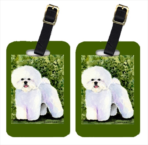 Bichon Frise Luggage Tag - Pair 2- 4 x 2.75 In.