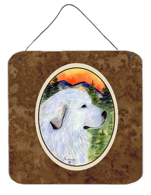SS8236DS66 Great Pyrenees Aluminium Metal Wall Or Door Hanging Prints - 6 x 6 In.
