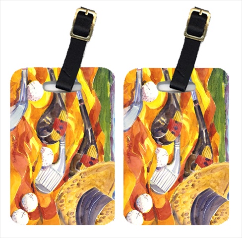 Picture of Carolines Treasures 6063BT Golf Clubs Golfer Luggage Tag - Pair 2- 4 x 2.75 In.