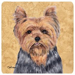 Yorkie Foam Coasters - Set Of 4- 3.5 x 3.5 In.