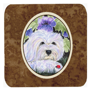 Coton De Tulear Foam Coasters - Set Of 4, 3.5 x 3.5 In.