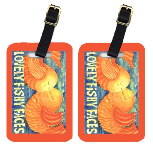 Picture of Carolines Treasures 6052BT Fish - Kissing Fish Luggage Tag - Pair 2- 4 x 2.75 In.