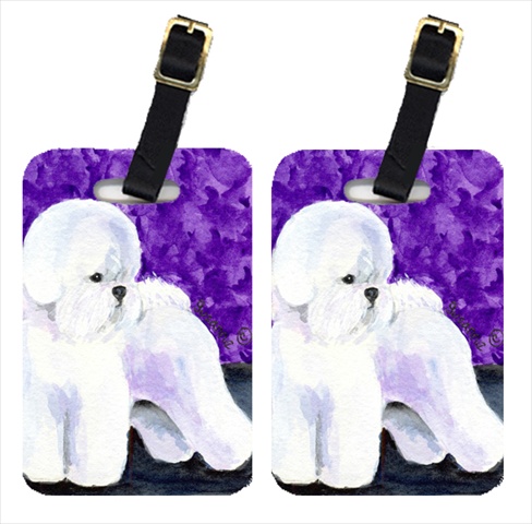 Bichon Frise Luggage Tag - Pair 2- 4 x 2.75 In.