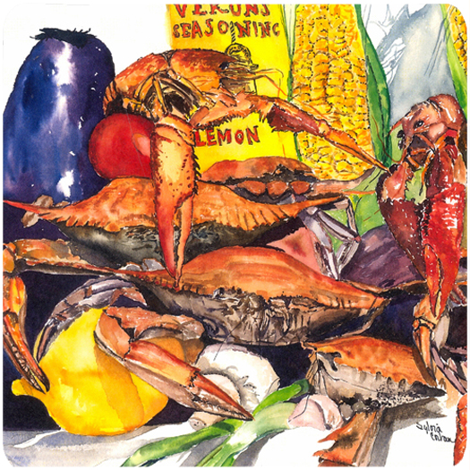 Picture of Carolines Treasures 1016FC Verons And Crabs Foam Coasters - Set Of 4- 3.5 x 3.5 In.