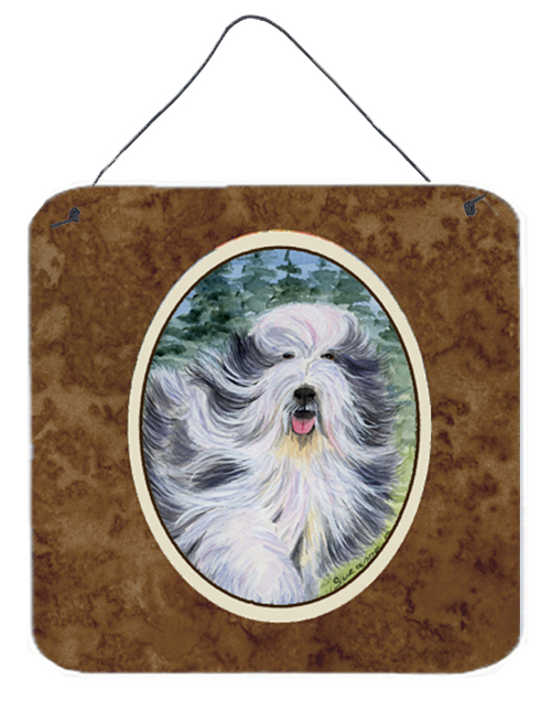 SS8037DS66 Bearded Collie Aluminium Metal Wall Or Door Hanging Prints - 6 x 6 In.