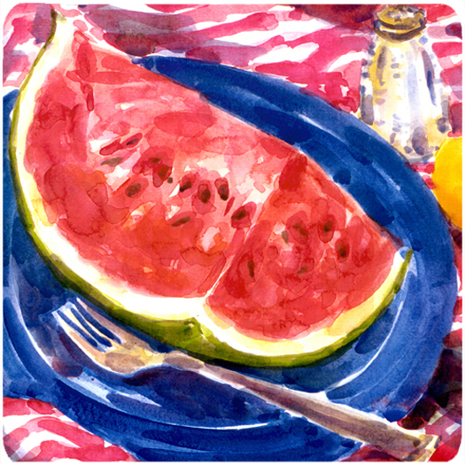 Picture of Carolines Treasures 6028FC Watermelon Foam Coasters - Set Of 4- 3.5 x 3.5 In.